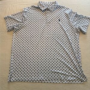 NWOT Polo  by Ralph Lauren White with Blue Floral print Performance Polo XXL